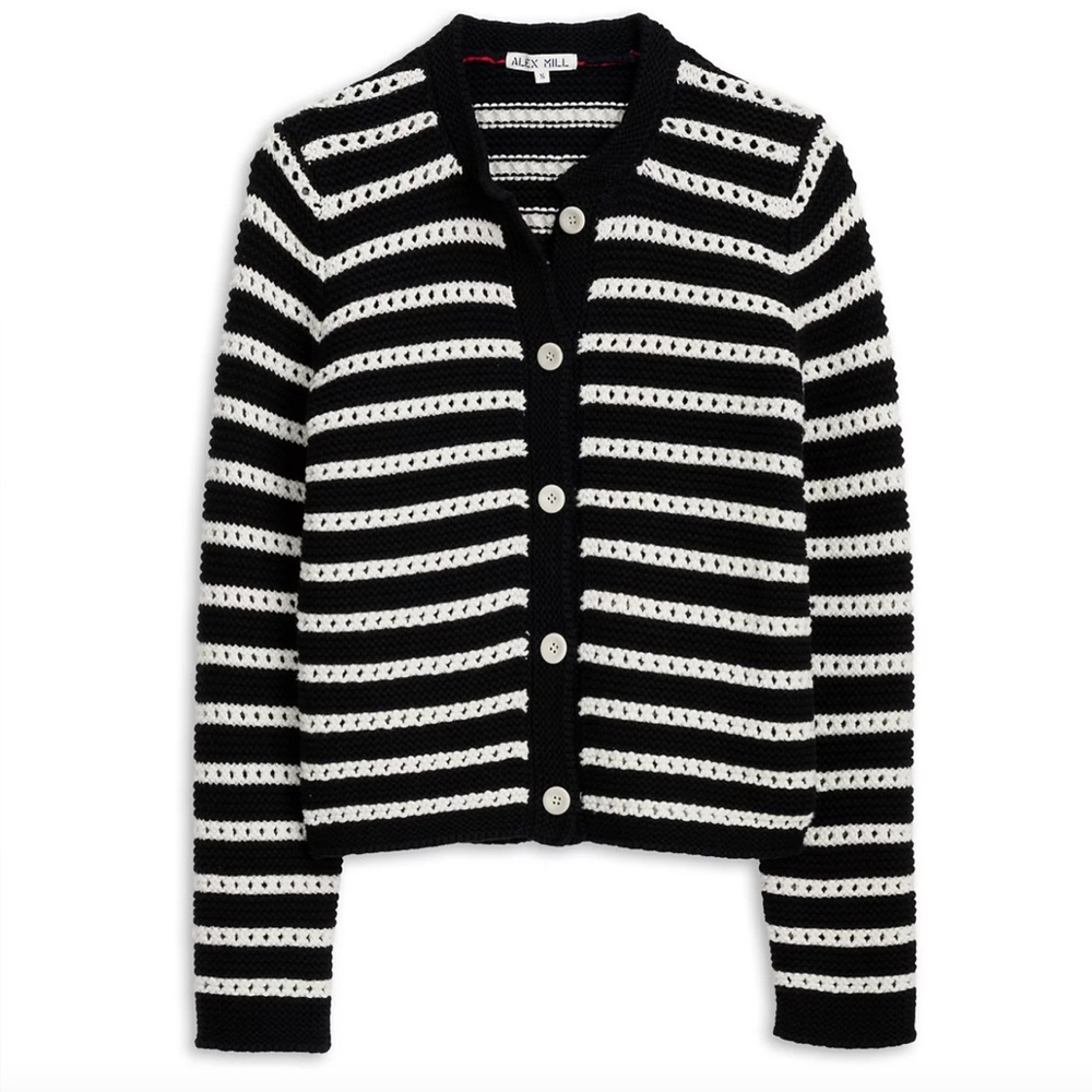 Alex Mill Black and White Hailey cardigan